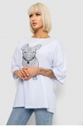 Футболка жіноча з принтом, колір білий, 244R3008 - фото № 2
