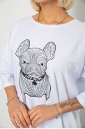 Футболка жіноча з принтом, колір білий, 244R3008 - фото № 4