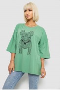 Футболка жіноча з принтом, колір оливковий, 244R3008 оптом - фото № 2