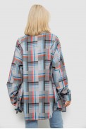 Рубашка женская в клетку  -уценка, цвет серо-красный, 257R505-U - фото № 3