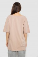 Футболка жіноча з принтом, колір бежевий, 244R3006 - фото № 3