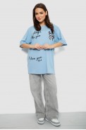 Футболка жіноча з принтом, колір блакитний, 244R3006 оптом - фото № 1