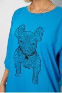Футболка жіноча з принтом, колір блакитний, 244R3008 - фото № 4
