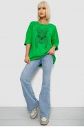 Футболка жіноча з принтом, колір зелений, 244R3008 - фото № 1