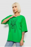 Футболка жіноча з принтом, колір зелений, 244R3008 - фото № 2