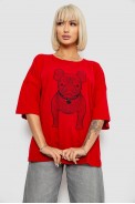 Футболка жіноча з принтом, колір червоний, 244R3008 - фото № 0