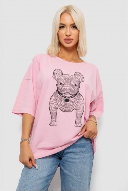 Футболка женская с принтом, цвет розовый, 244R3008