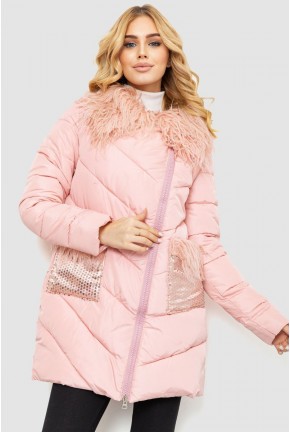 Куртка жіноча однотонна, колір рожевий, 235R5068