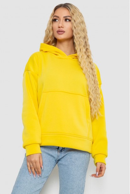 Худі жіночий на флісі  -уцінка, колір жовтий, 177R057-U-5