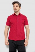 Мужская рубашка с принтом, цвет бордовый, 186R7012 - фото № 0