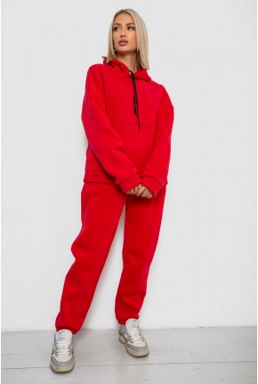 Спортивний костюм жіночий на флісі, колір червоний, 238R5726