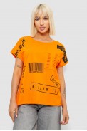 Футболка жіноча з принтом, колір помаранчевий, 244R2013-8 - фото № 0