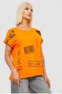 Футболка жіноча з принтом, колір помаранчевий, 244R2013-8 - фото № 2