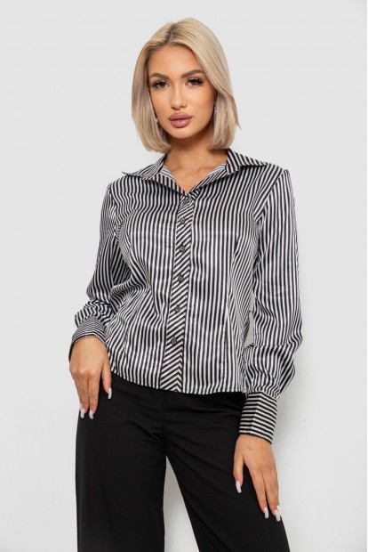 Сорочка класична в смужку, колір чорно-білий, 230R66
