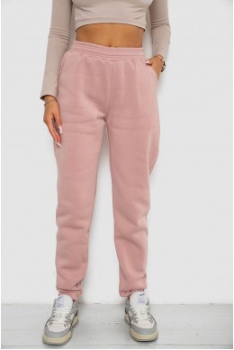 Спортивні штани жіночі на флісі  -уцінка, колір пудровий, 238R57828-U
