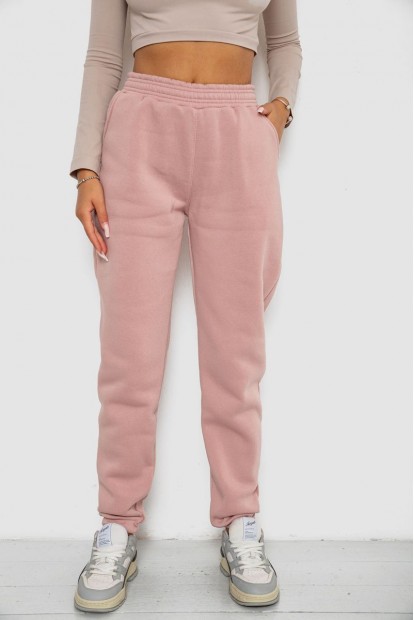 Спортивні штани жіночі на флісі  -уцінка, колір пудровий, 238R57828-U