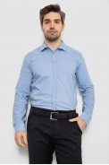 Рубашка мужская однотонная с принтом, цвет голубой, 186R6918-3 - фото № 0
