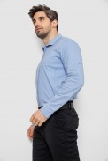 Рубашка мужская однотонная с принтом, цвет голубой, 186R6918-3 - фото № 2