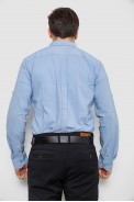 Рубашка мужская однотонная с принтом, цвет голубой, 186R6918-3 - фото № 3