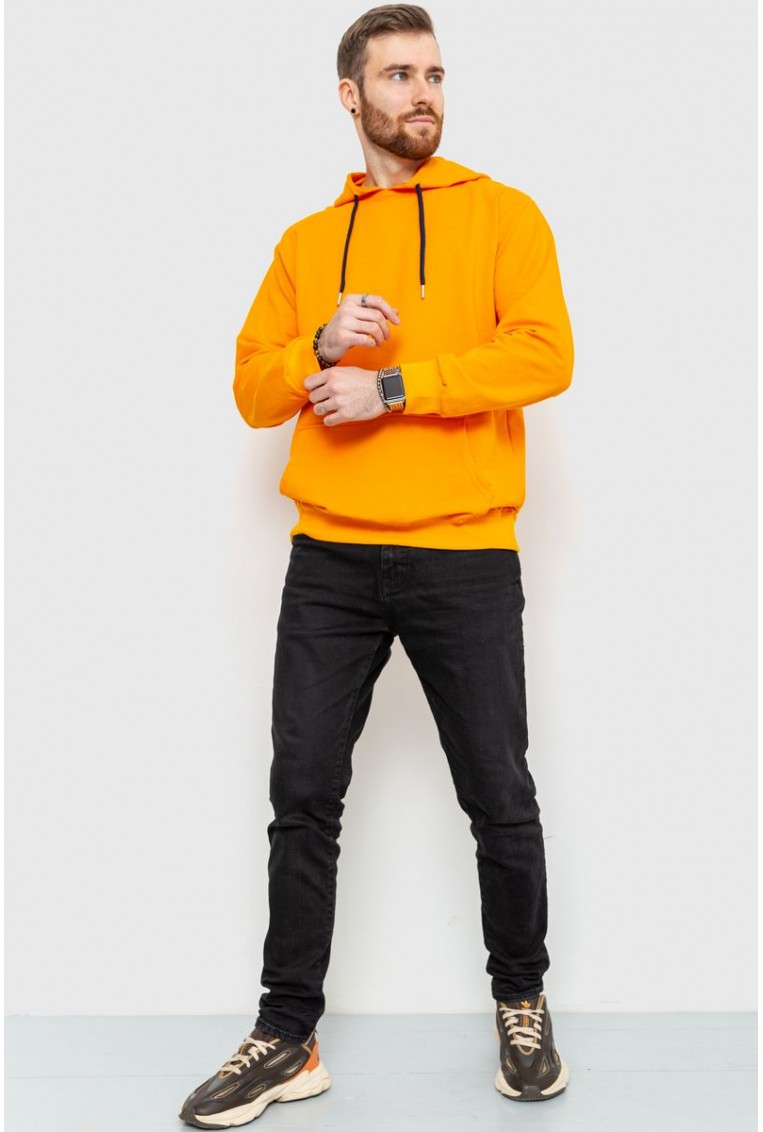 Купити Худі чоловічий однотонний, колір помаранчевий, 167R532 - Фото №2