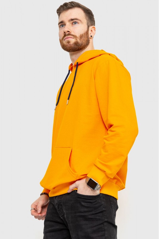 Купити Худі чоловічий однотонний, колір помаранчевий, 167R532 - Фото №3