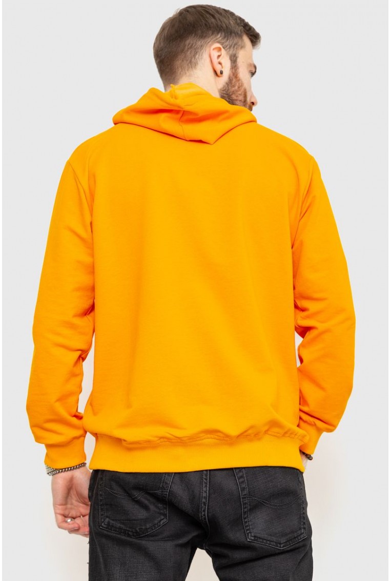 Купити Худі чоловічий однотонний, колір помаранчевий, 167R532 - Фото №4