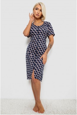 Халат женский на молнии с принтом, цвет синий, 257R1030-9