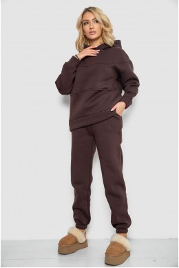 Спортивный костюм женский на флисе, цвет шоколадный, 247R10765