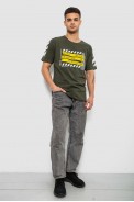 Футболка мужская с принтом, цвет хаки, 244R2530 - фото № 1