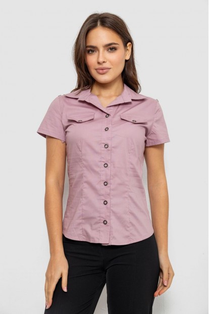 Рубашка женская однотонная  -уценка, цвет пудровый, 230R068-1-U-295