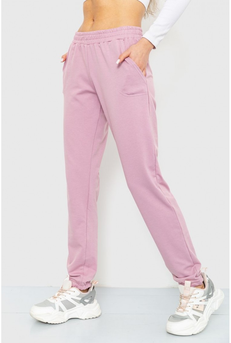Купить Спорт штаны женские двухнитка, цвет пудровый, 226R030 - Фото №3