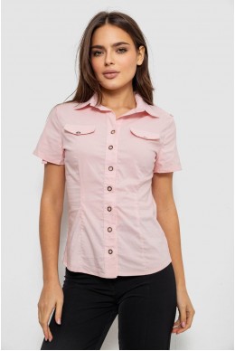 Рубашка женская однотонная  -уценка, цвет светло-розовый, 230R068-1-U-294
