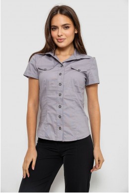 Рубашка женская однотонная  -уценка, цвет серый, 230R068-1-U-292