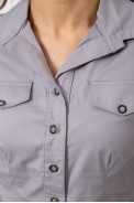 Рубашка женская однотонная  -уценка, цвет серый, 230R068-1-U-293 оптом - фото № 4
