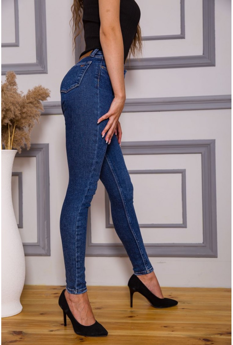 Купить Синие женские джинсы скинни 190R218 - Фото №4