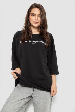 Футболка женская с принтом, цвет черный, 244R3014
