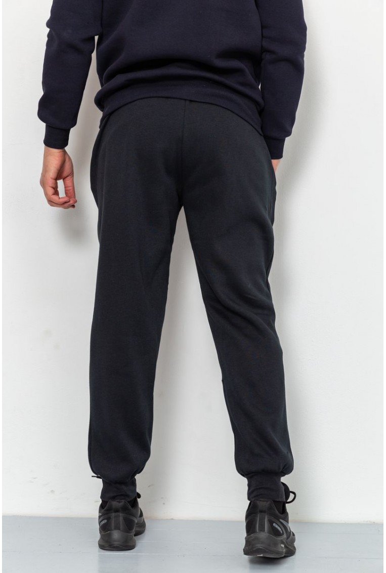 Купить Спорт штаны мужские на флисе, цвет черный, 184R8755 - Фото №4