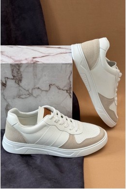 Кеди чоловічі, колір біло-бежевий, 248RR121-8R