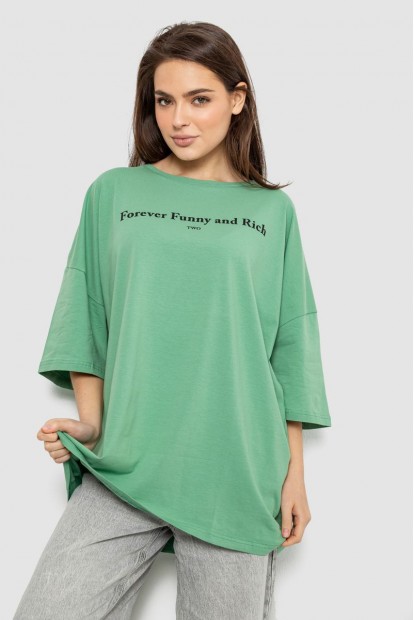 Футболка женская с принтом, цвет оливковый, 244R3014