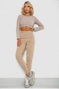 Спортивные штаны женские на флисе  -уценка, цвет бежевый, 238R57013-U-9 - фото № 1