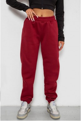 Спортивные штаны женские на флисе  -уценка, цвет бордовый, 238R58672-U-2