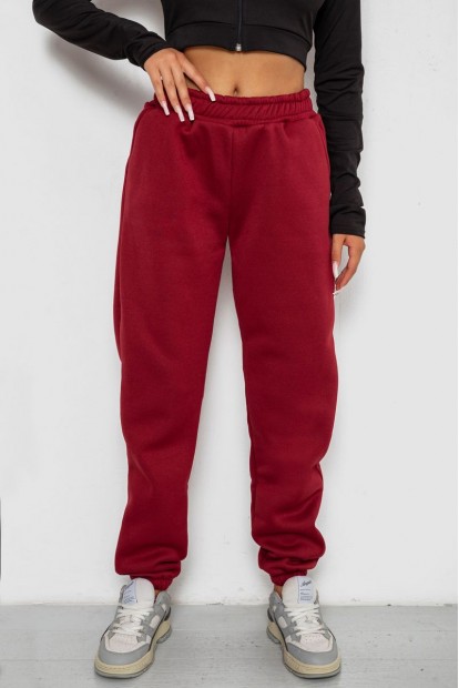 Спортивные штаны женские на флисе  -уценка, цвет бордовый, 238R58672-U-2
