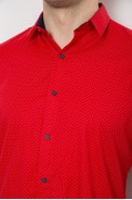 Рубашка мужская с принтом  -уценка, цвет красный, 186R7338-U - фото № 4