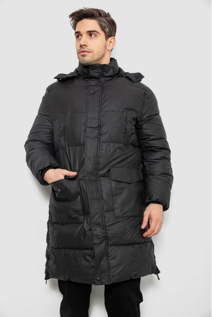 Куртка мужская зимняя удлиненная  -уценка, цвет черный, 244RH76-30D-U