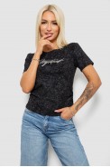 Футболка женская с принтом, цвет черный, 221R3303 - фото № 0