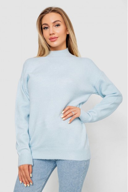 Светр жіночий вовняний  -уцінка, колір світло-блакитний, 244R0390-U-1