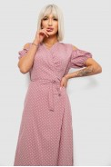 Платье женское на запах в горошек софт, цвет пудровый, 257R358-3 оптом - фото № 1
