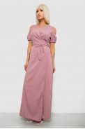 Платье женское на запах в горошек софт, цвет пудровый, 257R358-3 оптом - фото № 2