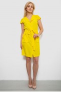 Платье софт однотонное, цвет желтый, 230R028 - фото № 1