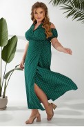 Платье женское на запах в горошек софт, цвет зеленый, 257R358-3 - фото № 2